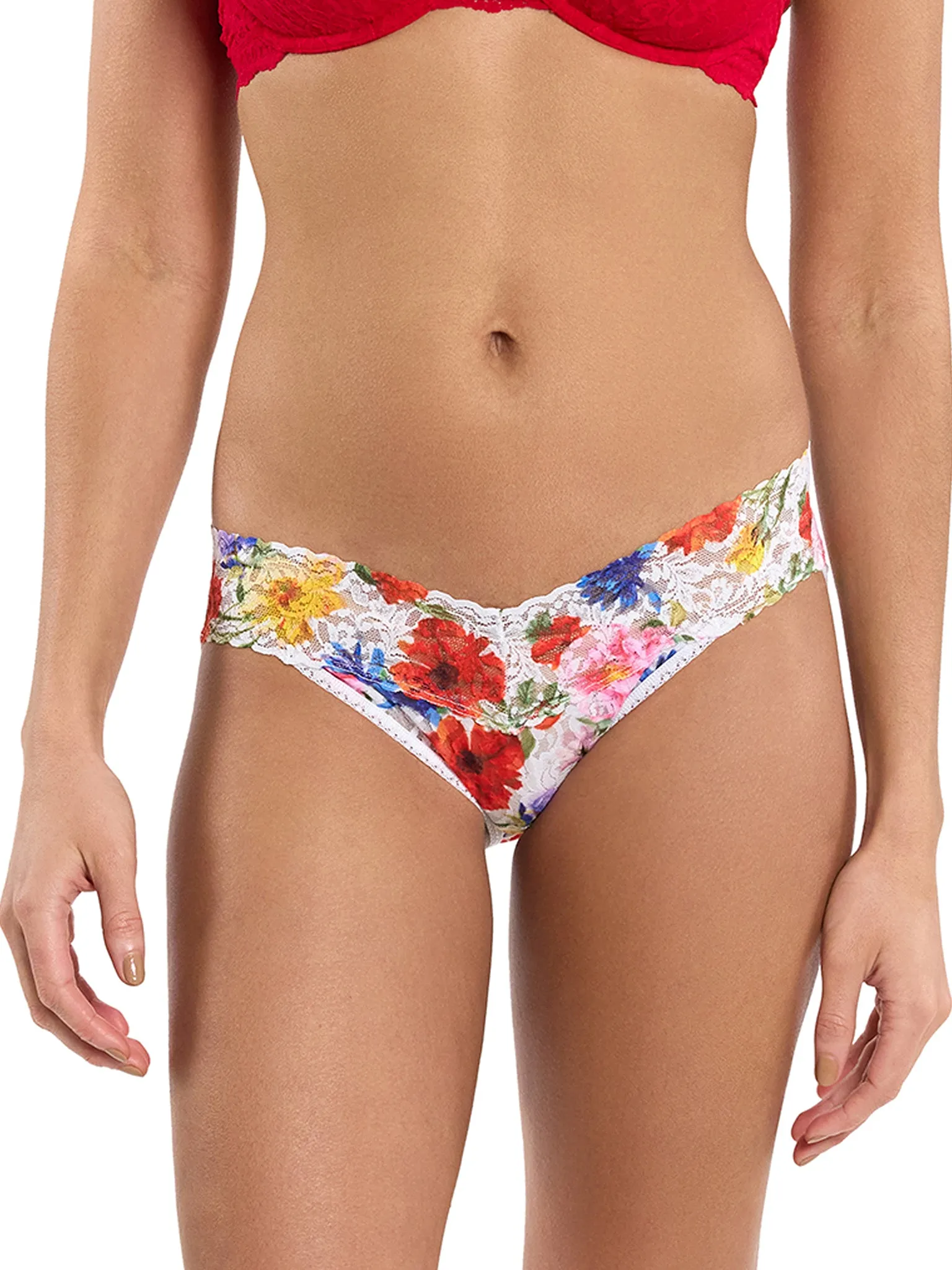 Printed Signature Lace® V-Kini Meadow Mix White Sale sold by Hanky Panky