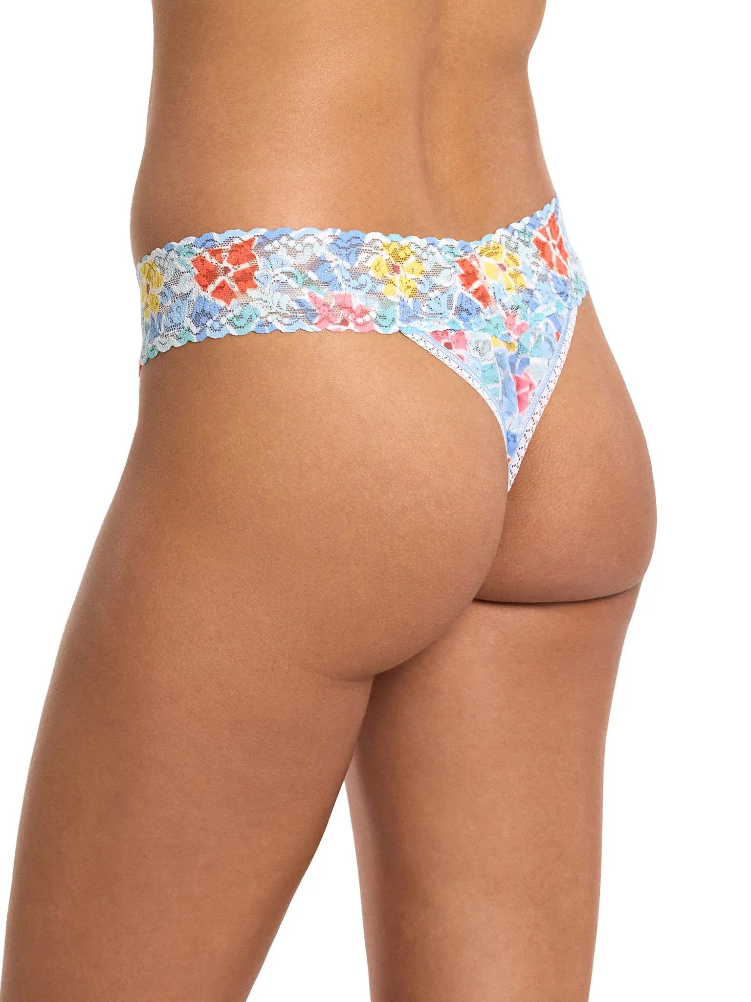 Printed Signature Lace® Original Rise Thong Floral Mosaic White Black Friday Sale sold by Hanky Panky product image thumbnail 3