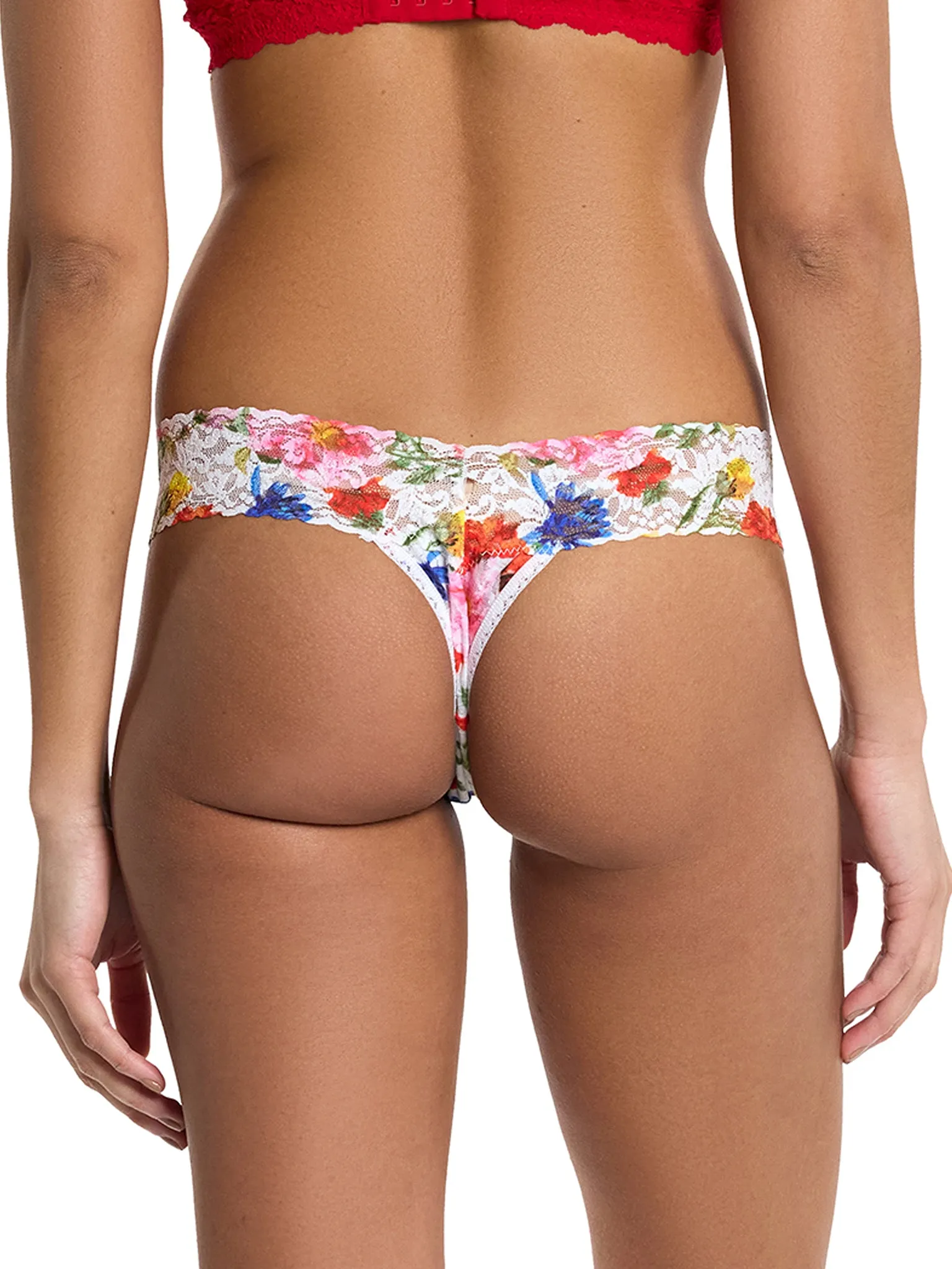 Printed Signature Lace® Low Rise Thong Meadow Mix White Sale sold by Hanky Panky product image thumbnail 2