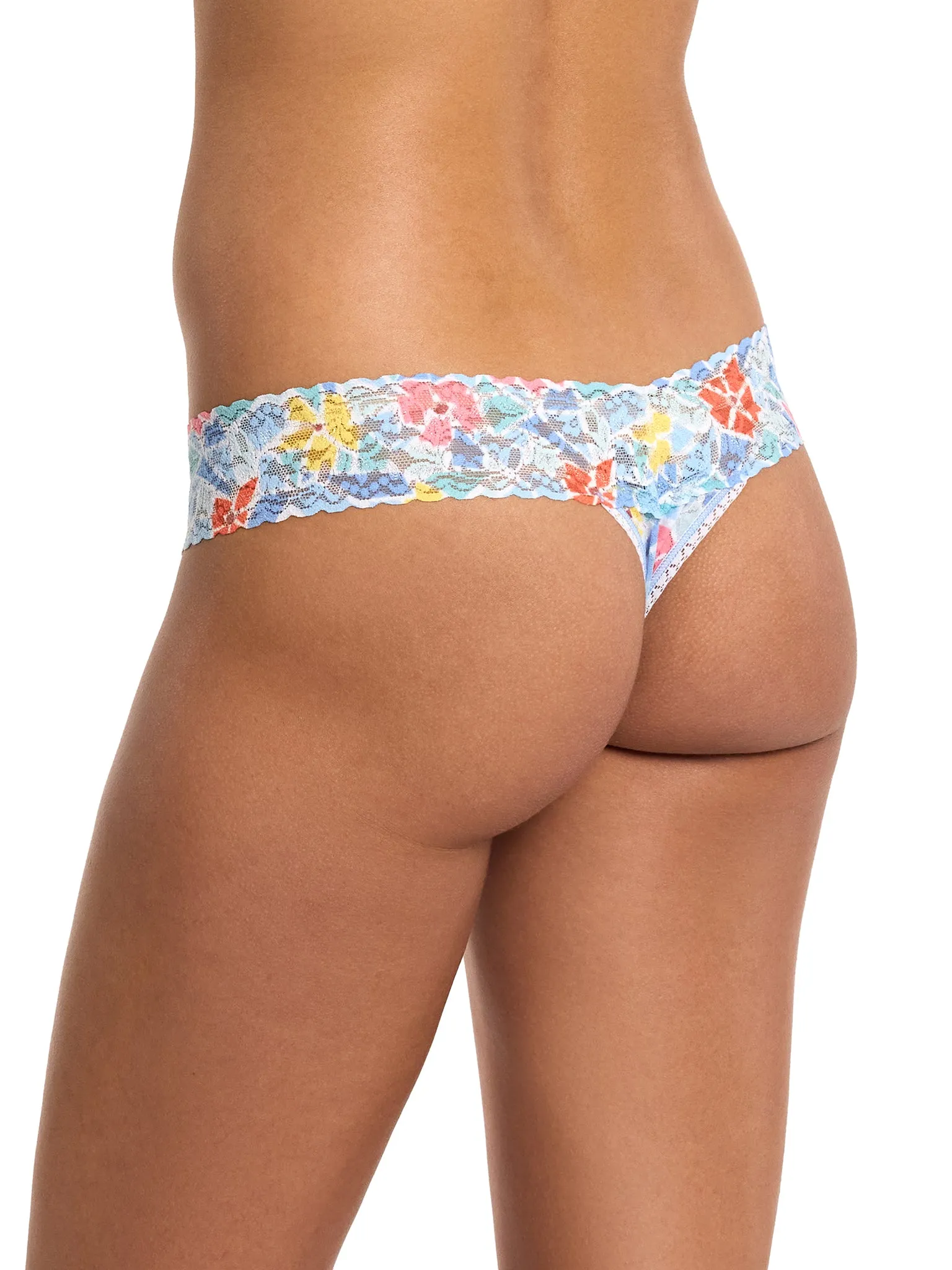 Printed Signature Lace® Low Rise Thong Floral Mosaic White Black Friday Sale sold by Hanky Panky product image thumbnail 4