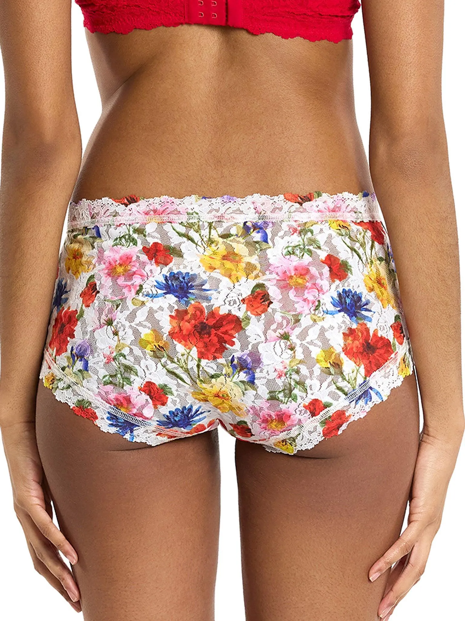 Printed Signature Lace® High Rise Boyshort Meadow Mix White Sale sold by Hanky Panky product image thumbnail 4