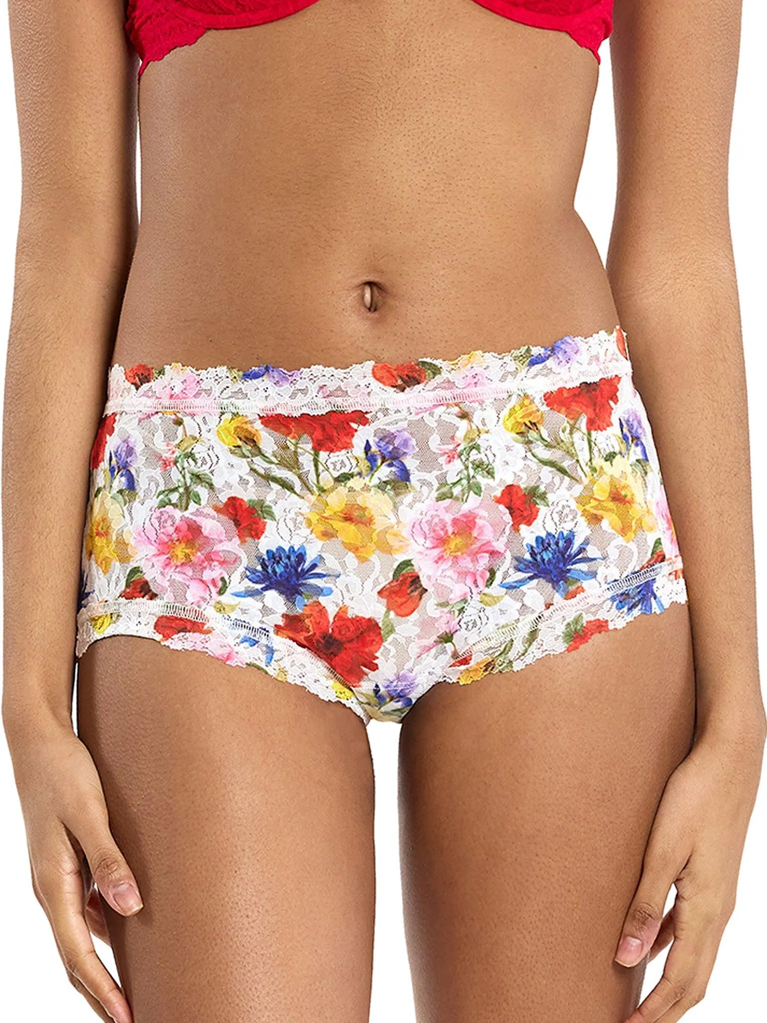 Printed Signature Lace® High Rise Boyshort Meadow Mix White Sale sold by Hanky Panky product image thumbnail 3