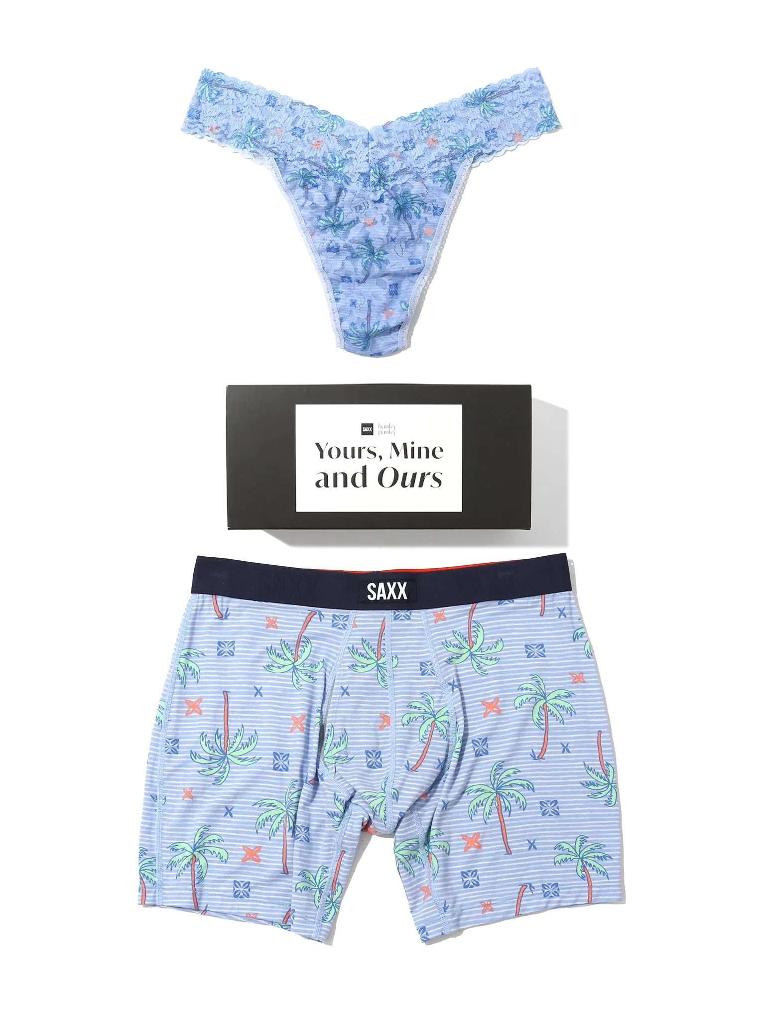 Signature Lace® Original Rise Thong And Saxx Super Soft Vibe Boxer Brief Palmtastic sold by Hanky Panky