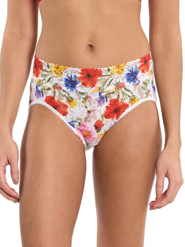 Printed Signature Lace® French Brief Meadow Mix White  Black Friday Sale sold by Hanky Panky
