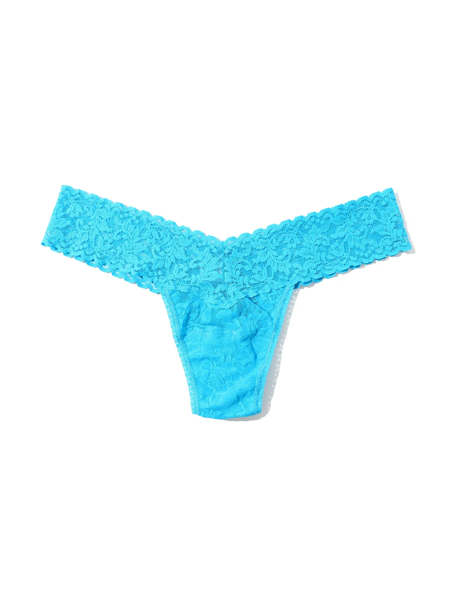 Petite Size Signature Lace® Low Rise Thong Mediterranean Sea Blue Sale sold by Hanky Panky product image thumbnail 4
