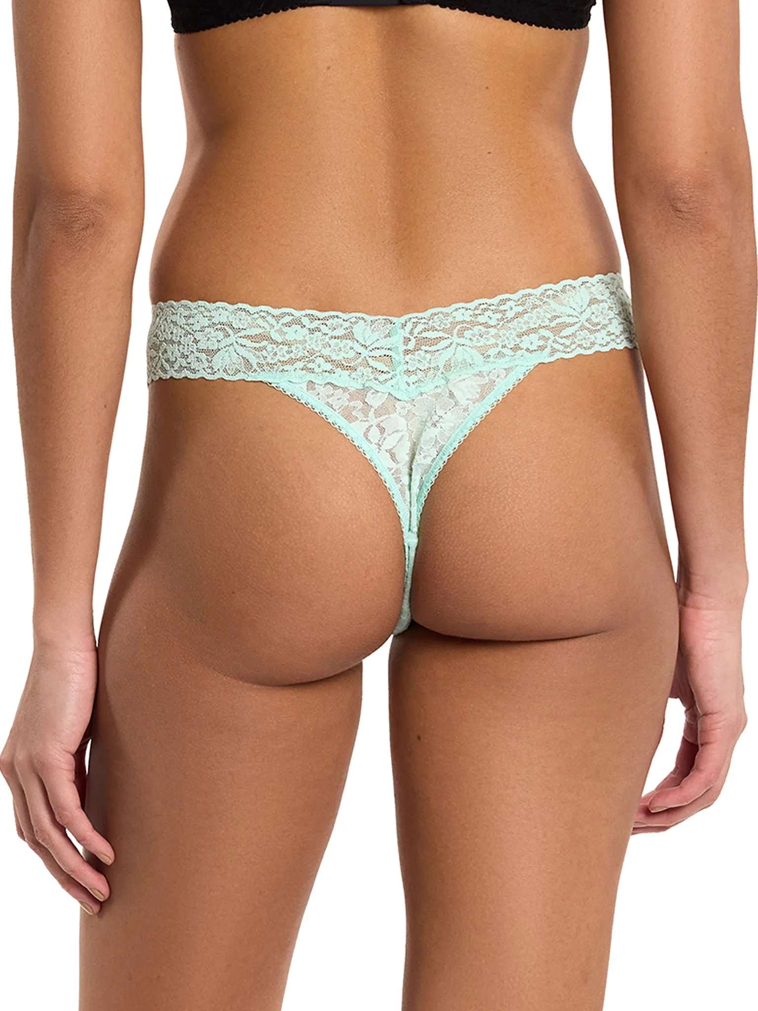 Flora Lace Original Rise Thong Mint Tea Green Sale sold by Hanky Panky product image thumbnail 2