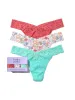 3 Pack Signature Lace® Original Rise Thongs Sea You Later Green Sale sold by Hanky Panky