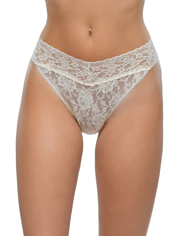 Signature Lace Original Rise Thong Ivory sold by Hanky Panky