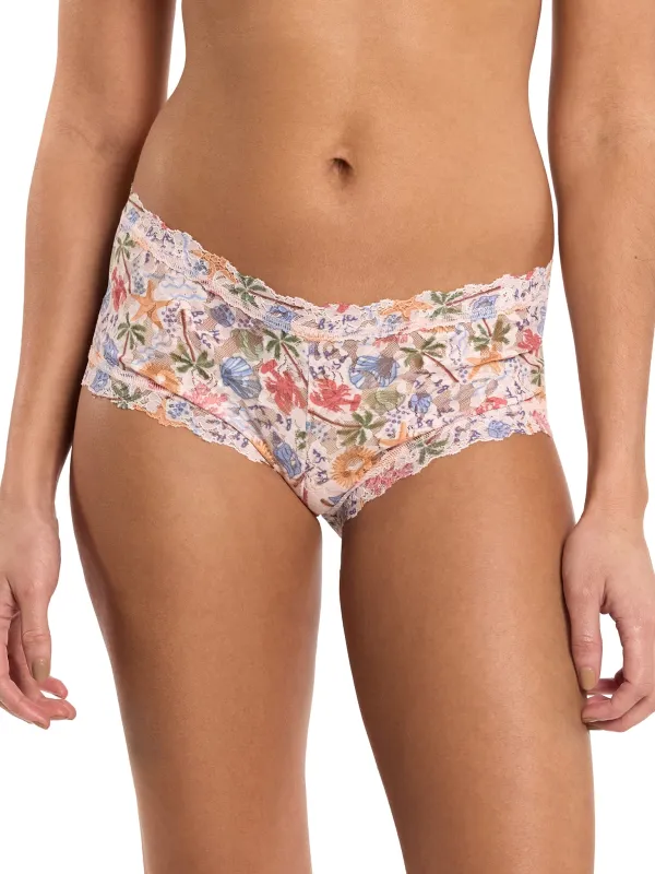 Printed Signature Lace® Boyshort By The Sea Beige sold by Hanky Panky
