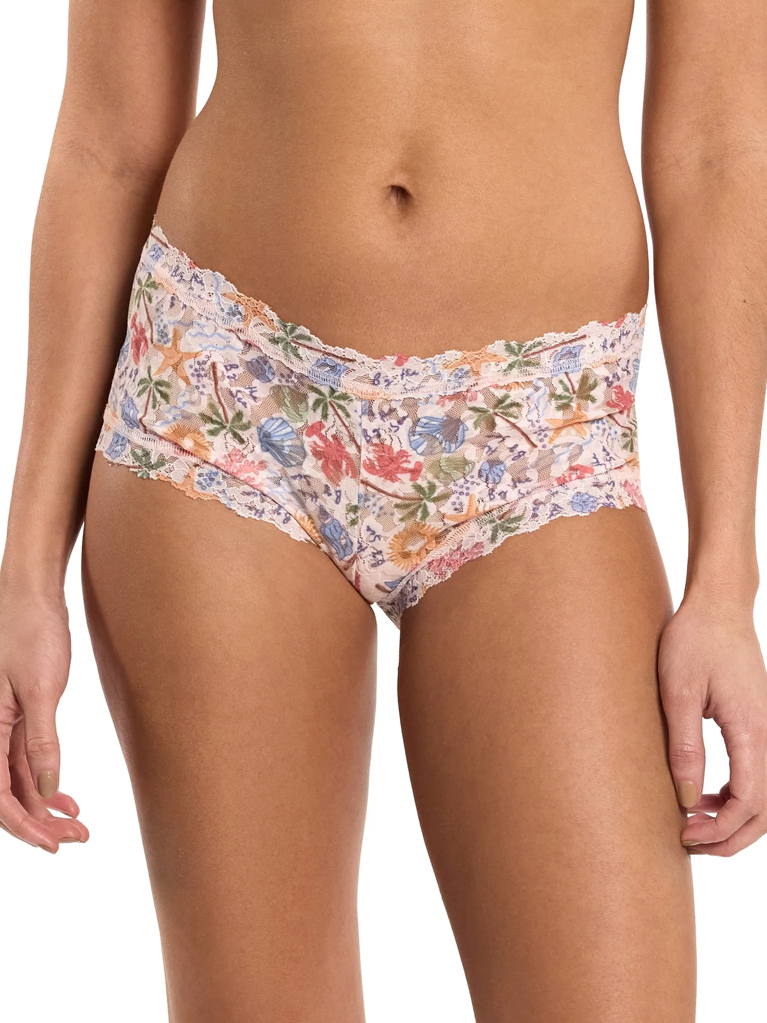 Printed Signature Lace® Boyshort By The Sea Beige Sale sold by Hanky Panky