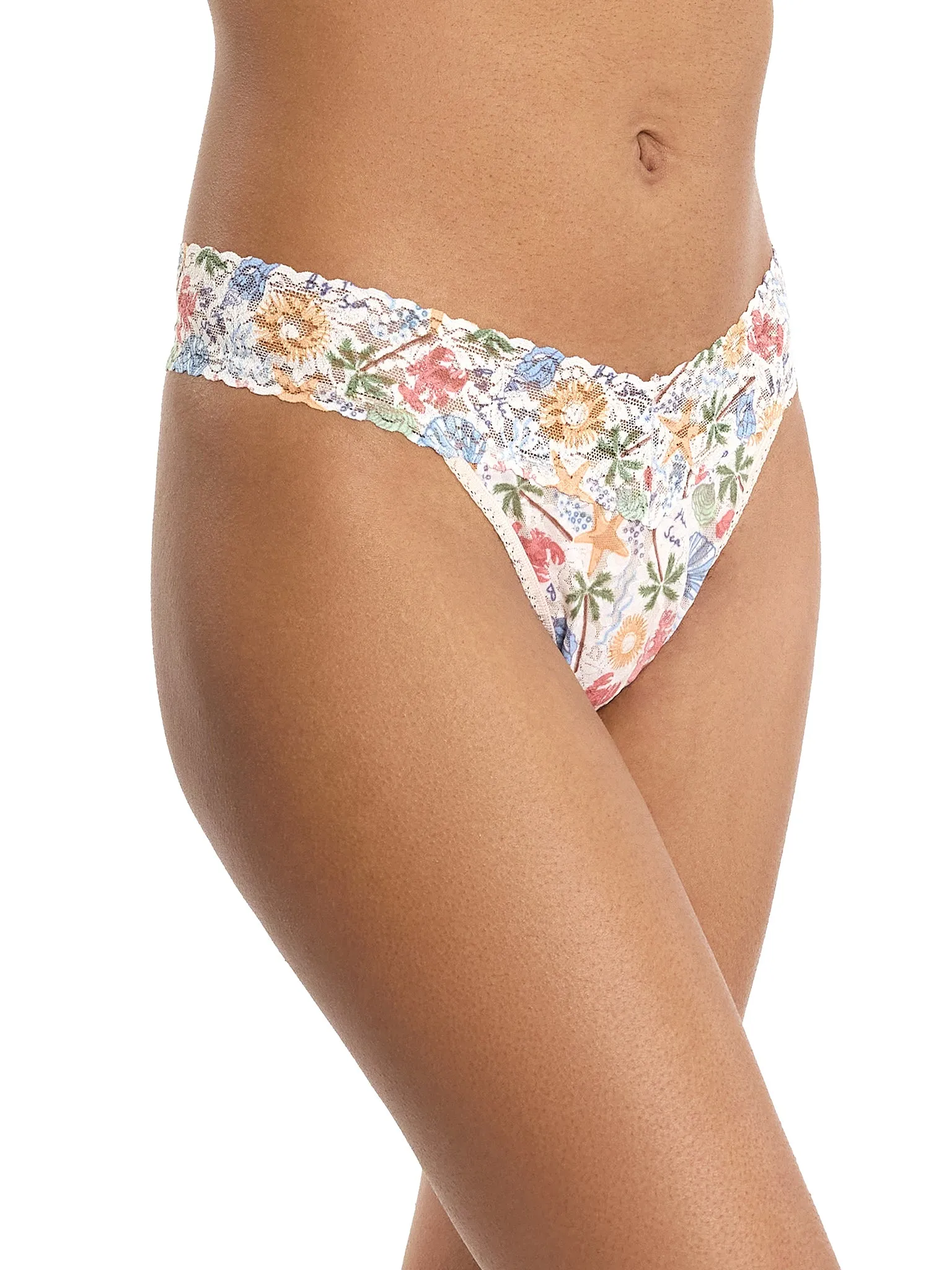 Printed Signature Lace® Original Rise Thong By The Sea Beige Black Friday Sale sold by Hanky Panky product image thumbnail 5