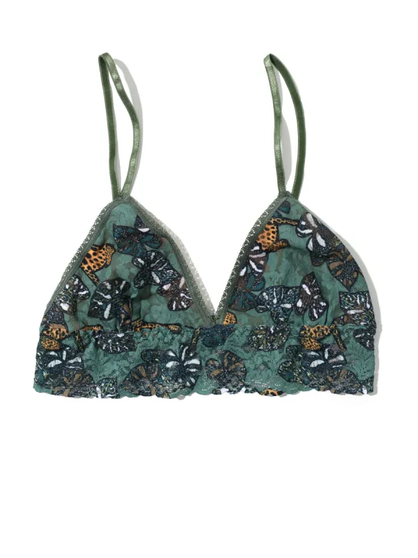 Printed Signature Lace Padded Triangle Bralette Prowling sold by Hanky Panky