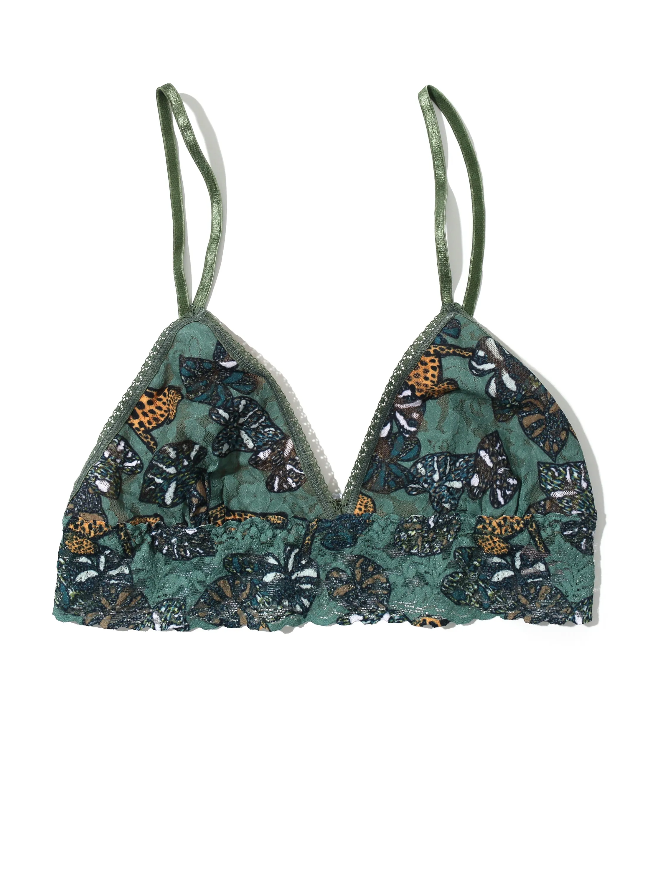 Printed Signature Lace Padded Triangle Bralette Prowling sold by Hanky Panky