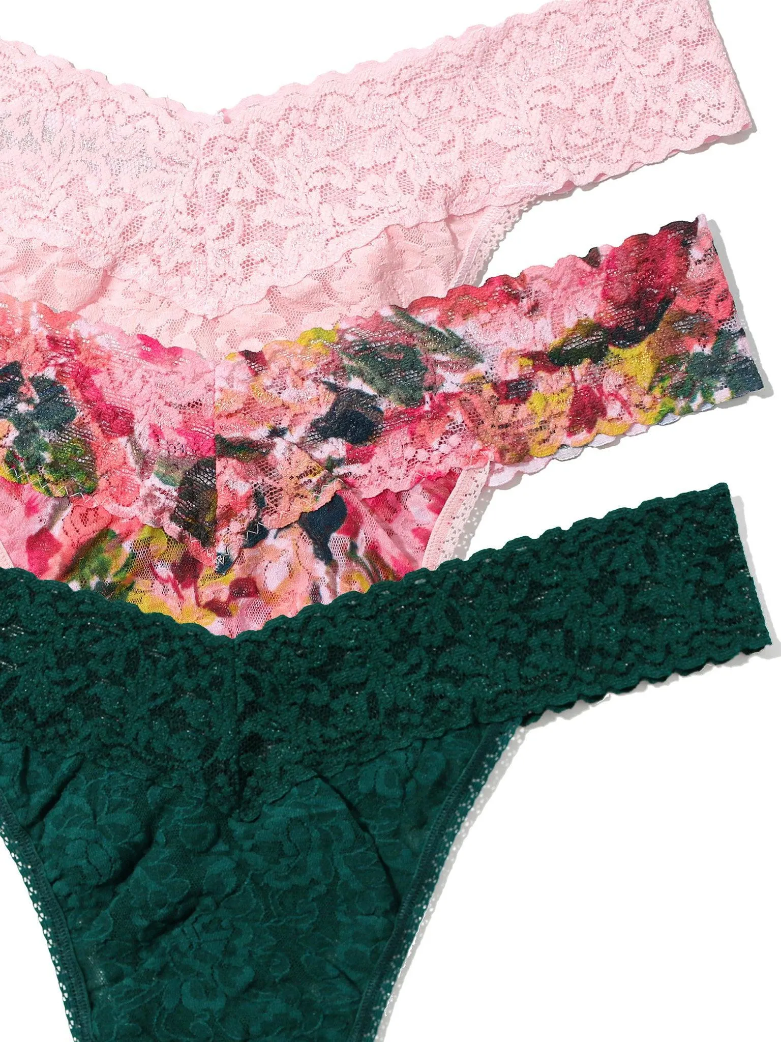 3 Pack Signature Lace® Low Rise Thongs Bliss Pink Sale sold by Hanky Panky product image thumbnail 2