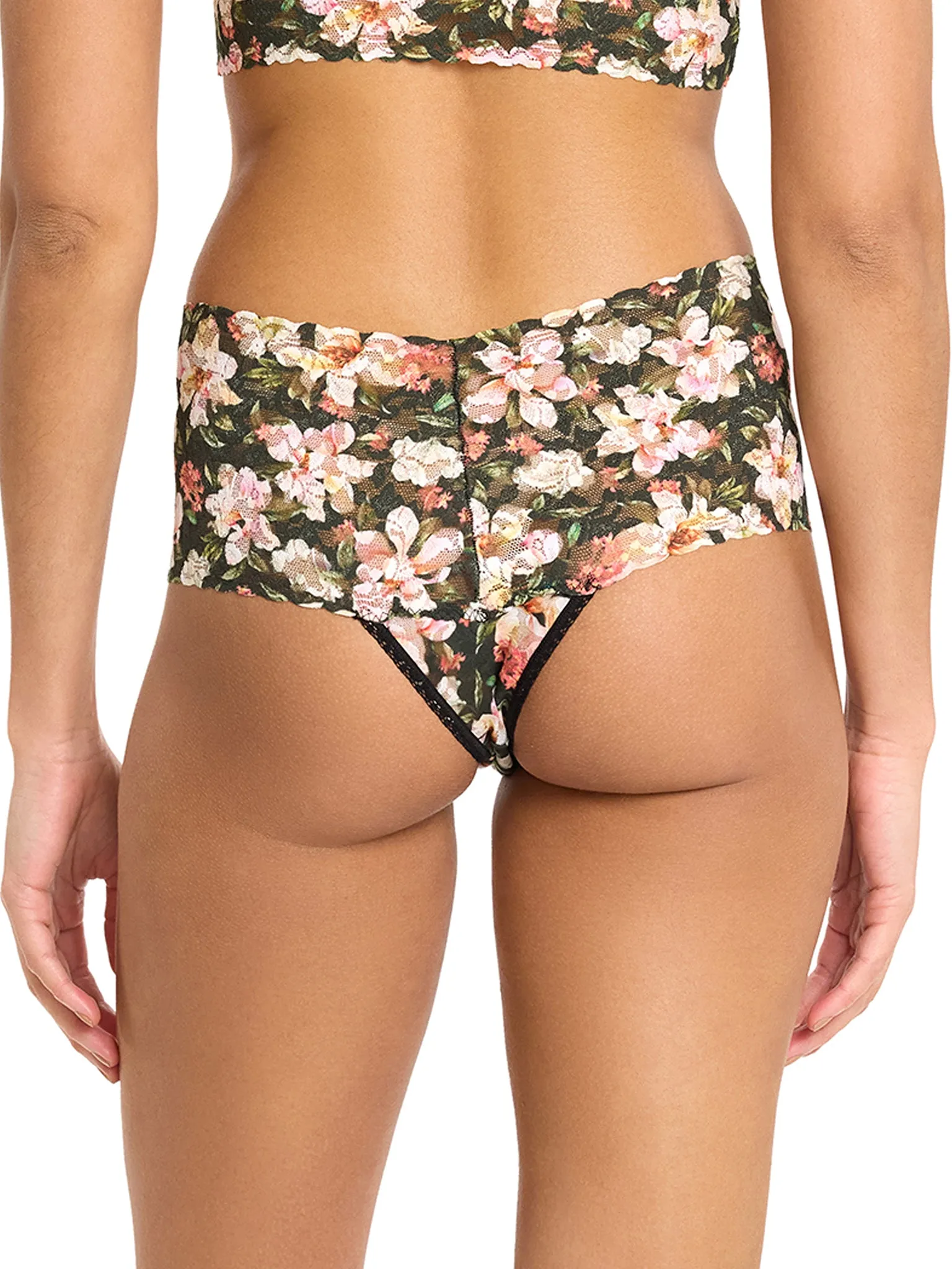 Printed Retro Lace Thong Dark Room Blooms Sale sold by Hanky Panky product image thumbnail 2