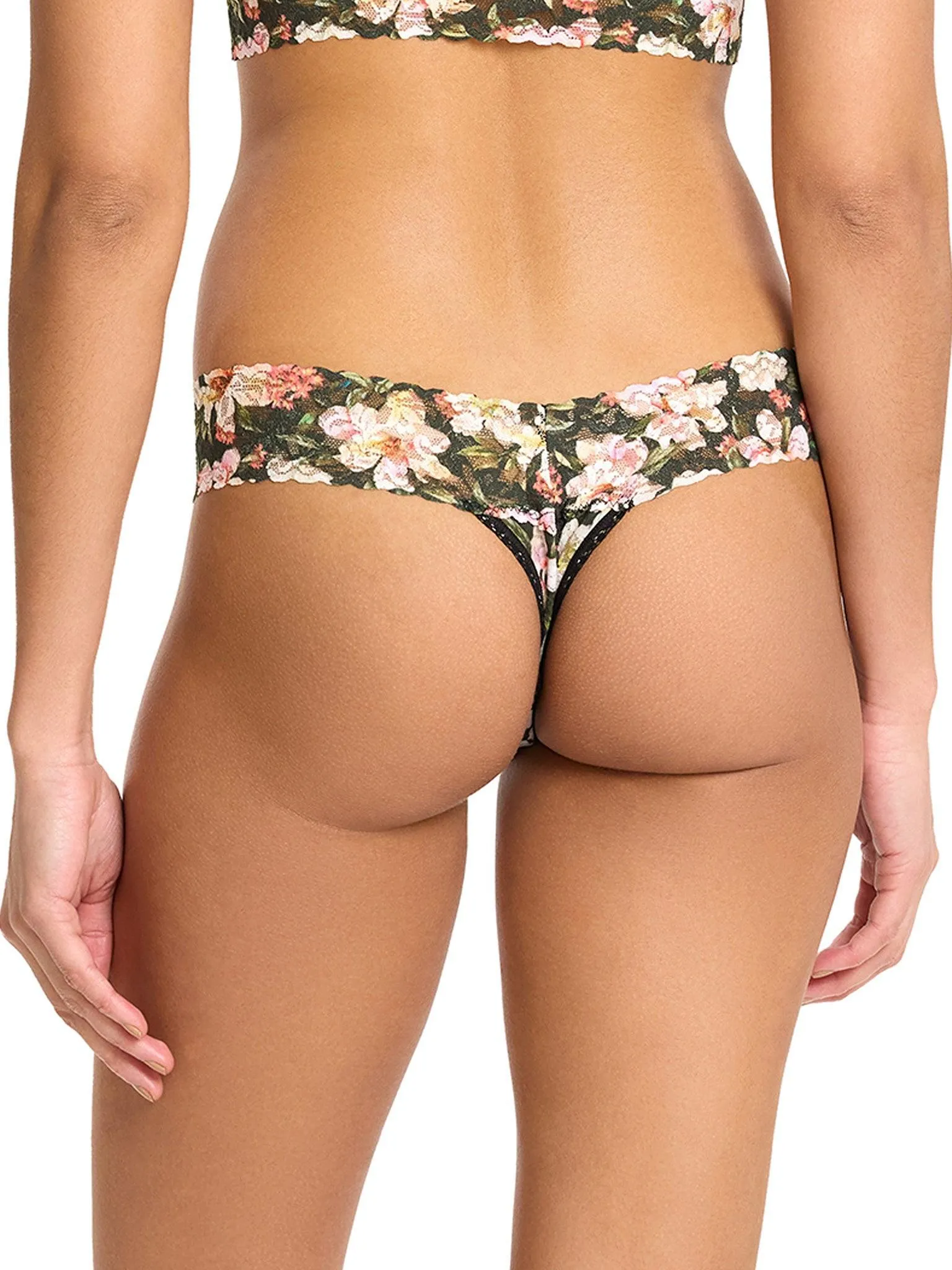 Printed Signature Lace® Low Rise Thong Dark Room Blooms Sale sold by Hanky Panky product image thumbnail 2