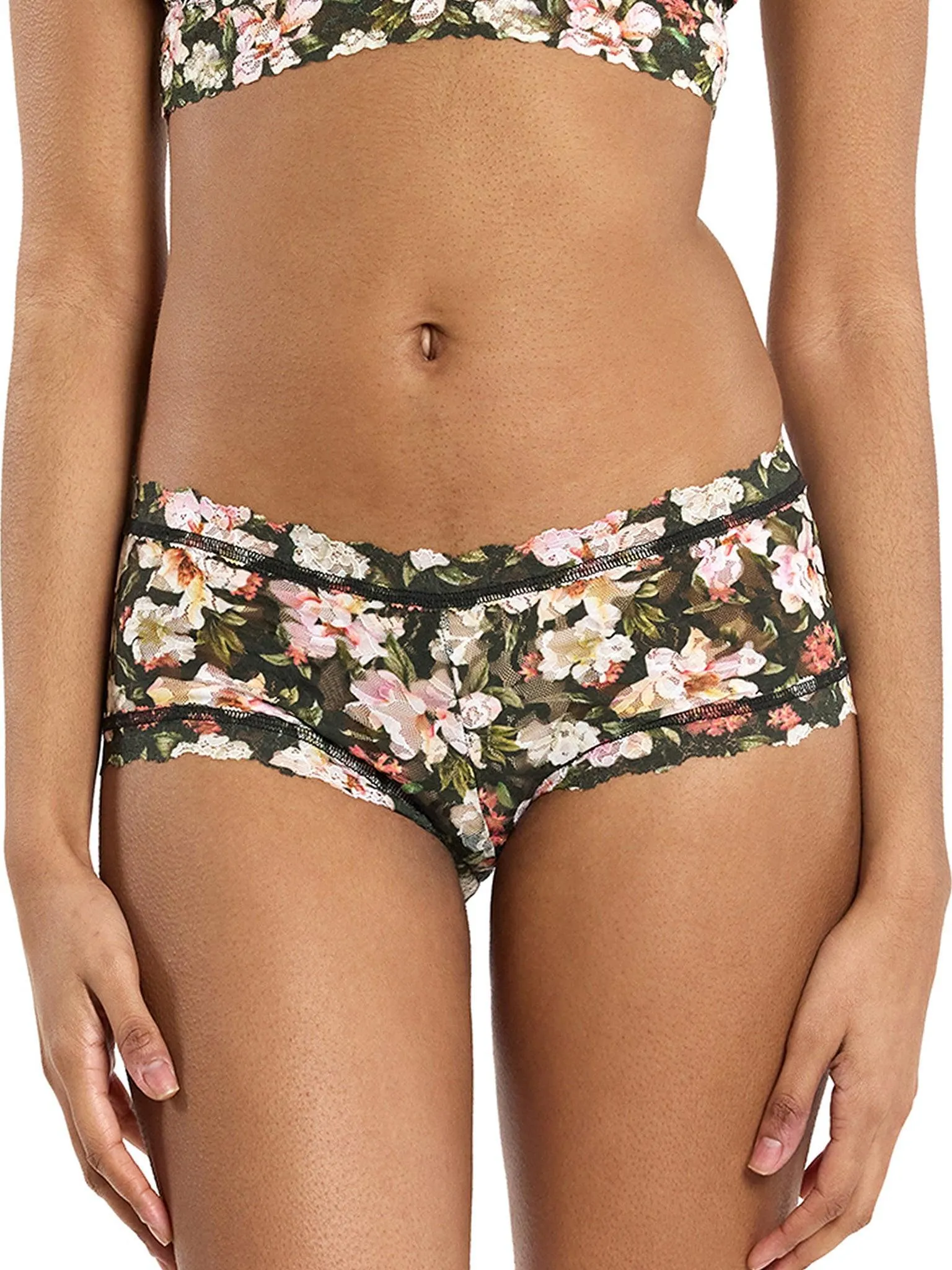 Printed Signature Lace® Boyshort Dark Room Blooms Sale sold by Hanky Panky