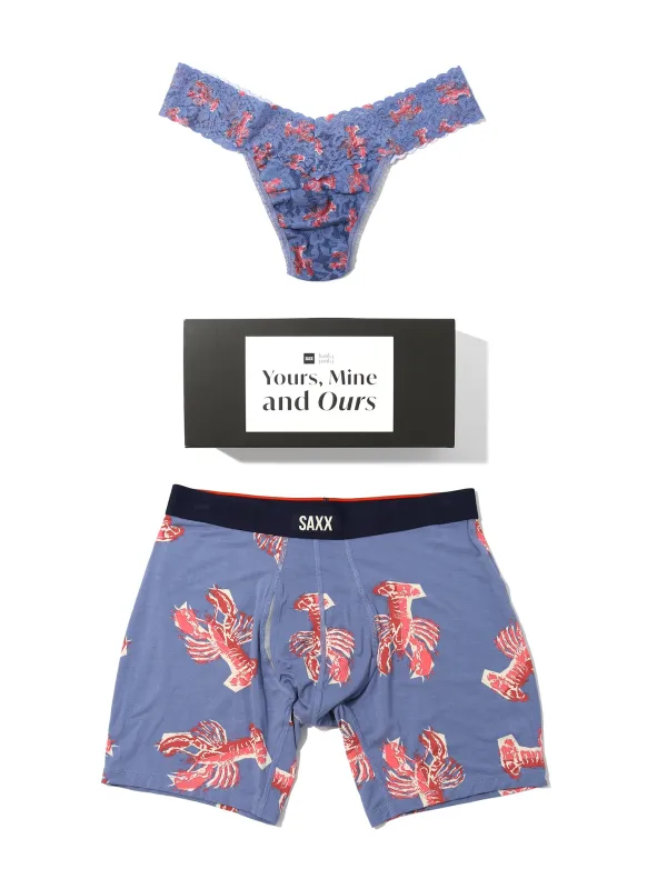 Signature Lace® Low Rise Thong And Saxx Super Soft Vibe Boxer Brief Lobster Boil sold by Hanky Panky