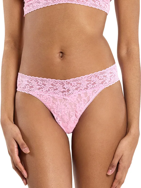 Signature Lace® Original Rise Thong Strawberry Lemonade Pink sold by Hanky Panky