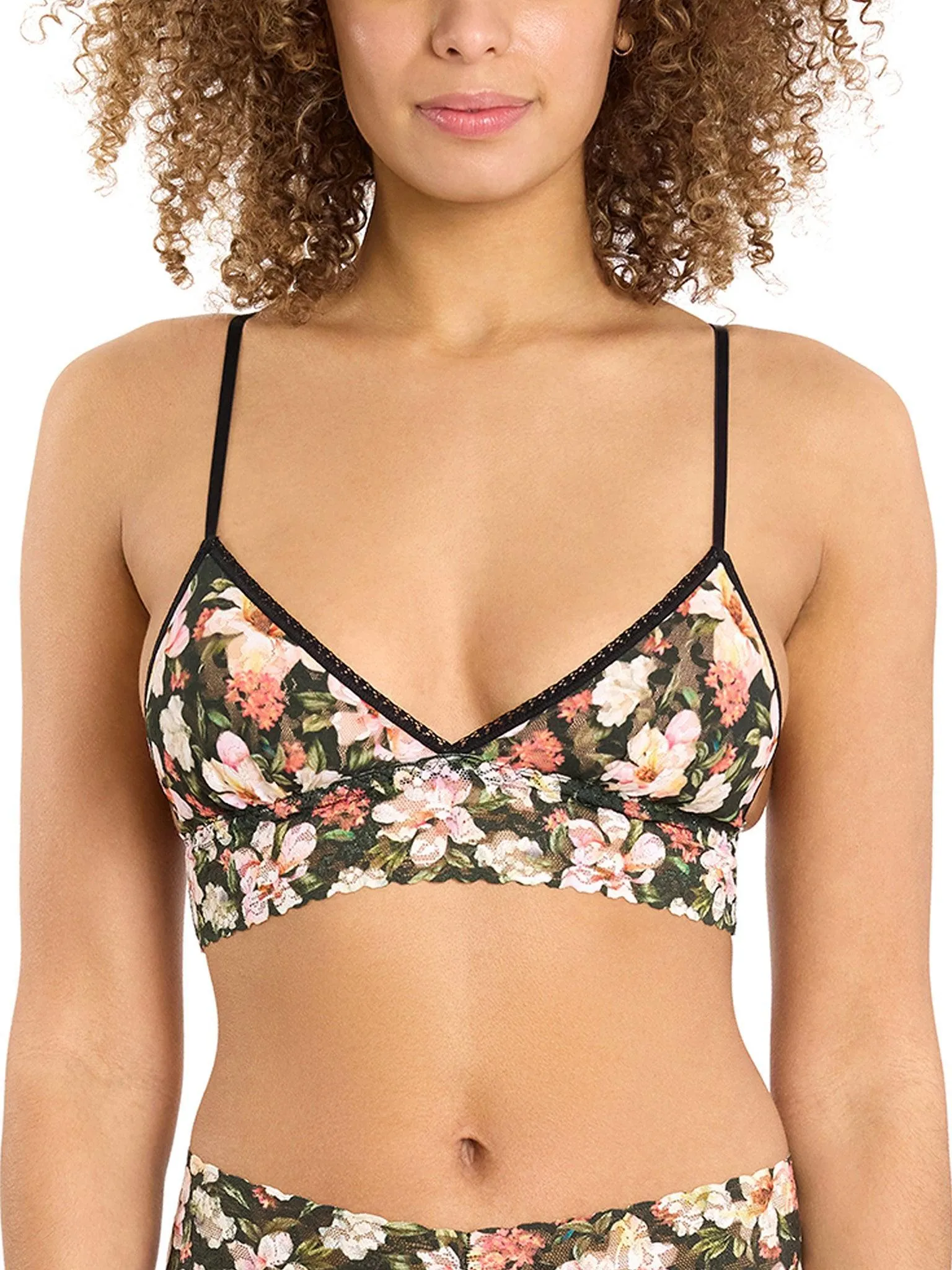 Printed Signature Lace® Padded Triangle Bralette Dark Room Blooms Sale sold by Hanky Panky
