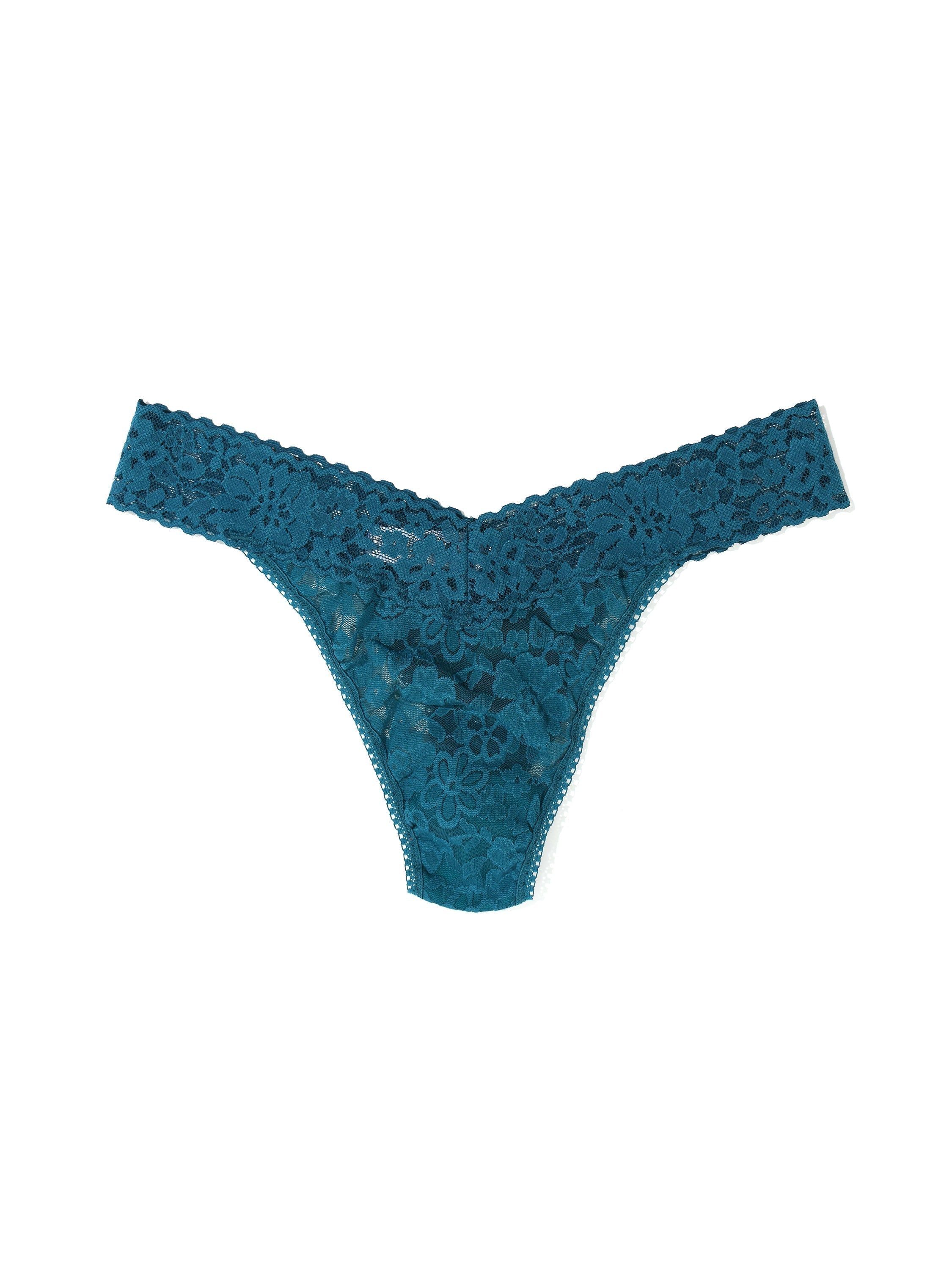 Daily Lace™ Original Rise Thong Earth Dance Green Sale sold by Hanky Panky