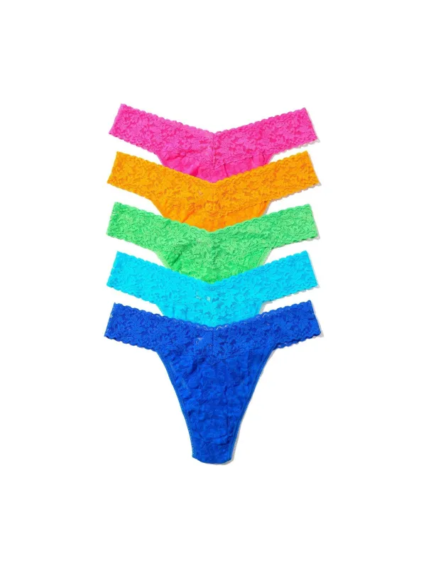 5 Pack Signature Lace® Original Rise Thongs sold by Hanky Panky