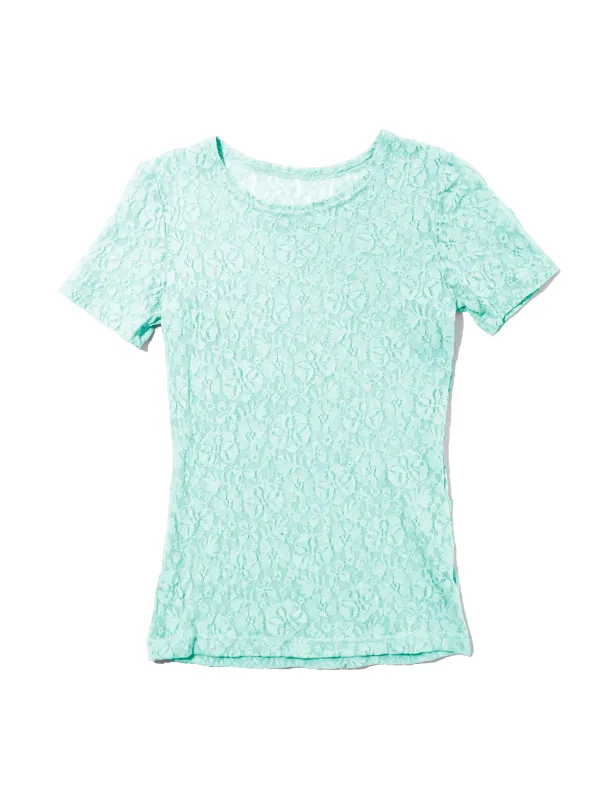 Flora Short Sleeve Top Mint Tea Green Sale made by Hanky Panky
