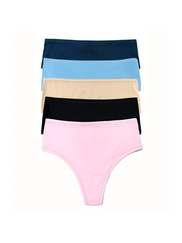 PlayStretch™ High Rise Thong 5 Pack sold by Hanky Panky