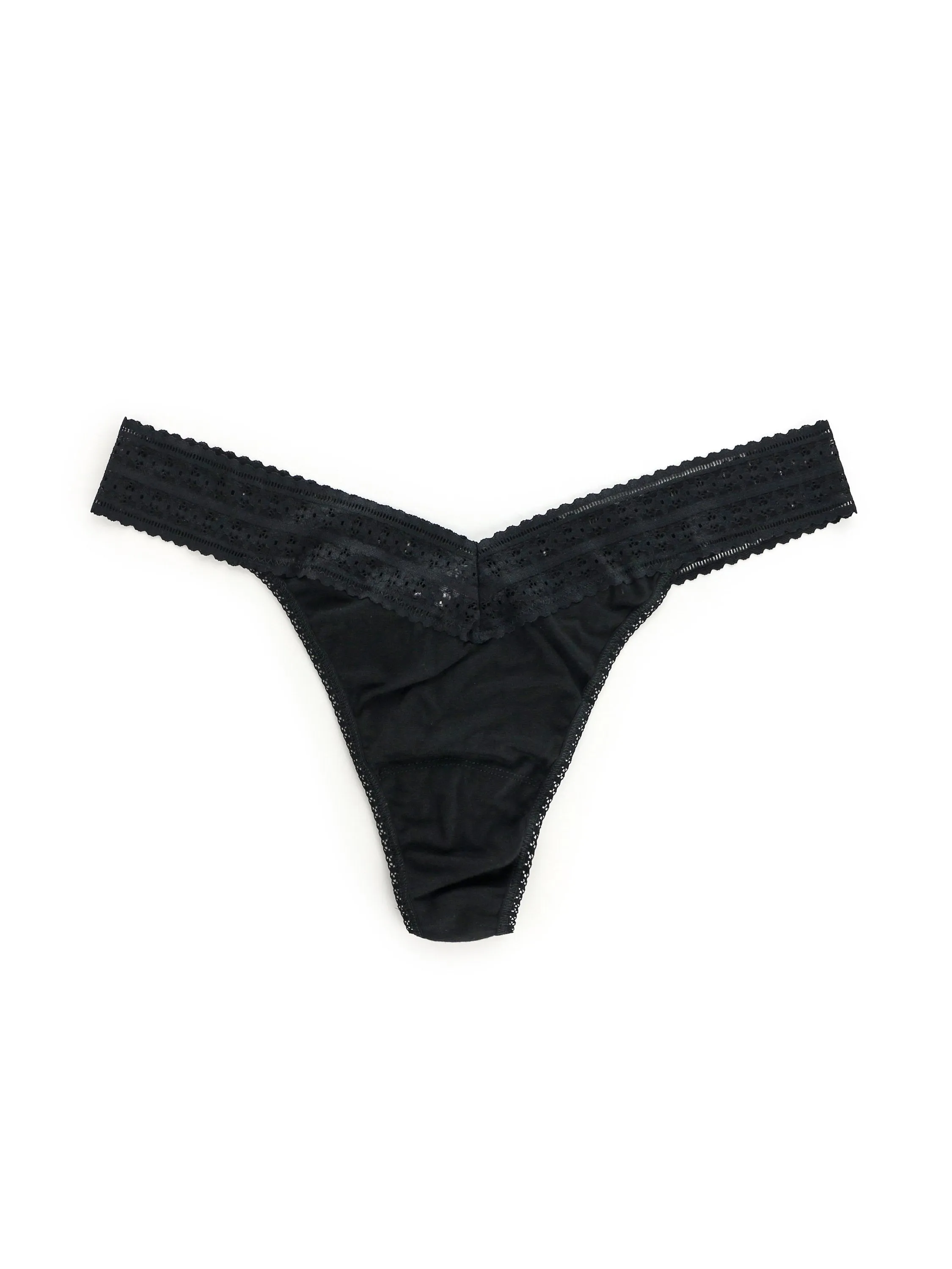 Plus Size DreamEase™ Thong Exclusive Black sold by Hanky Panky