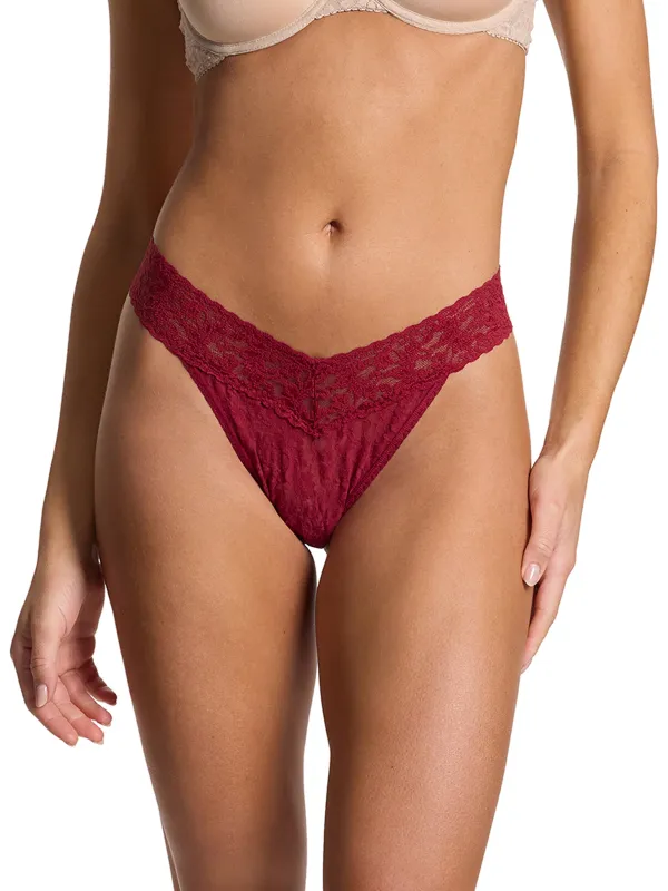 Signature Lace® Original Rise Thong Wild Berries Red Black Friday Sale sold by Hanky Panky