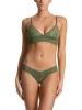 Signature Lace® Low Rise Thong Herb Green sold by Hanky Panky