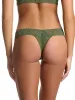 Signature Lace® Low Rise Thong Herb Green sold by Hanky Panky