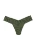 Signature Lace® Low Rise Thong Herb Green sold by Hanky Panky