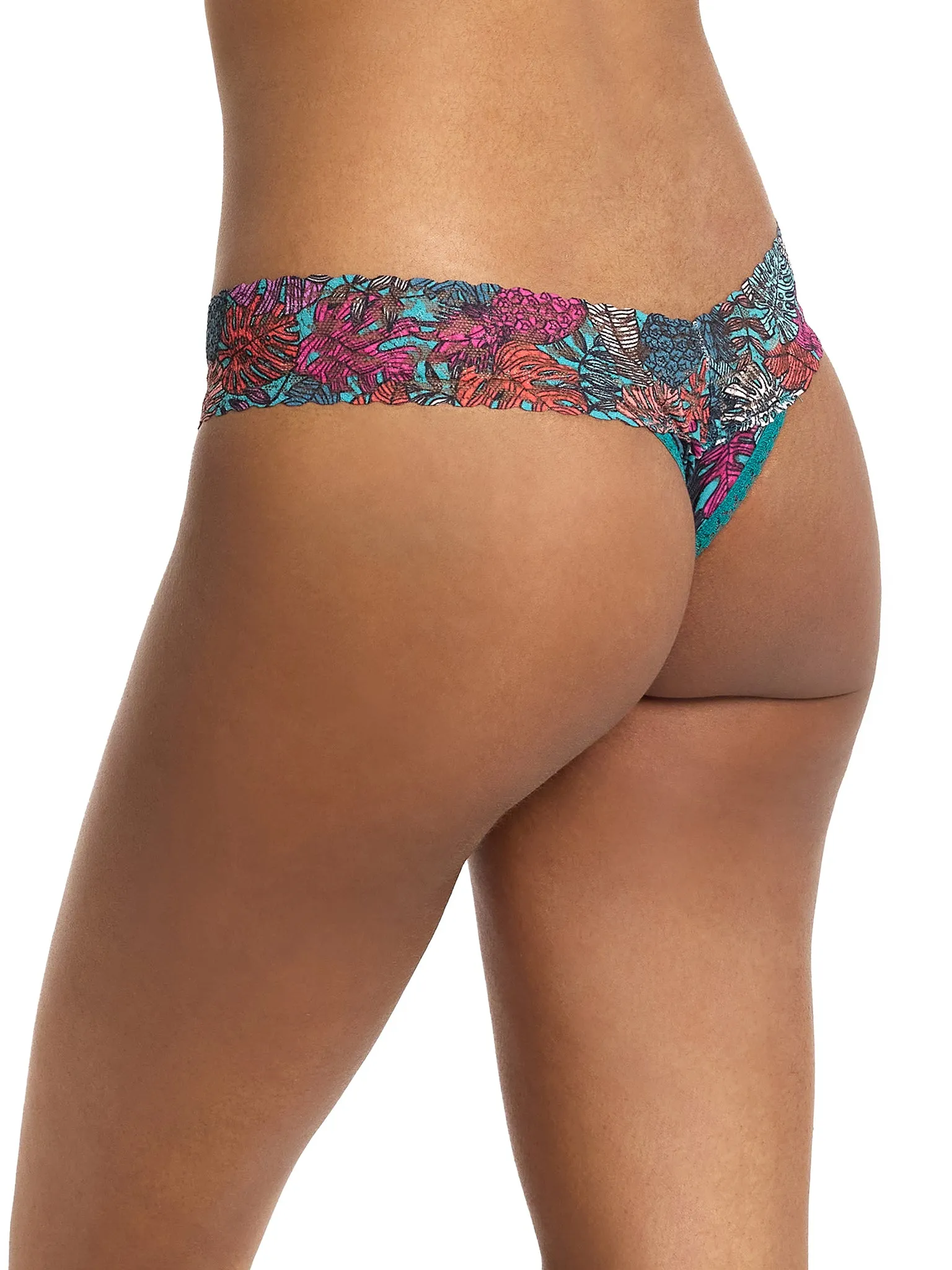Signature Lace® Low Rise Printed Thong And Saxx Drop Temp Cooling Cotton Boxer Brief Fruity Palm - Aqua sold by Hanky Panky product image thumbnail 5