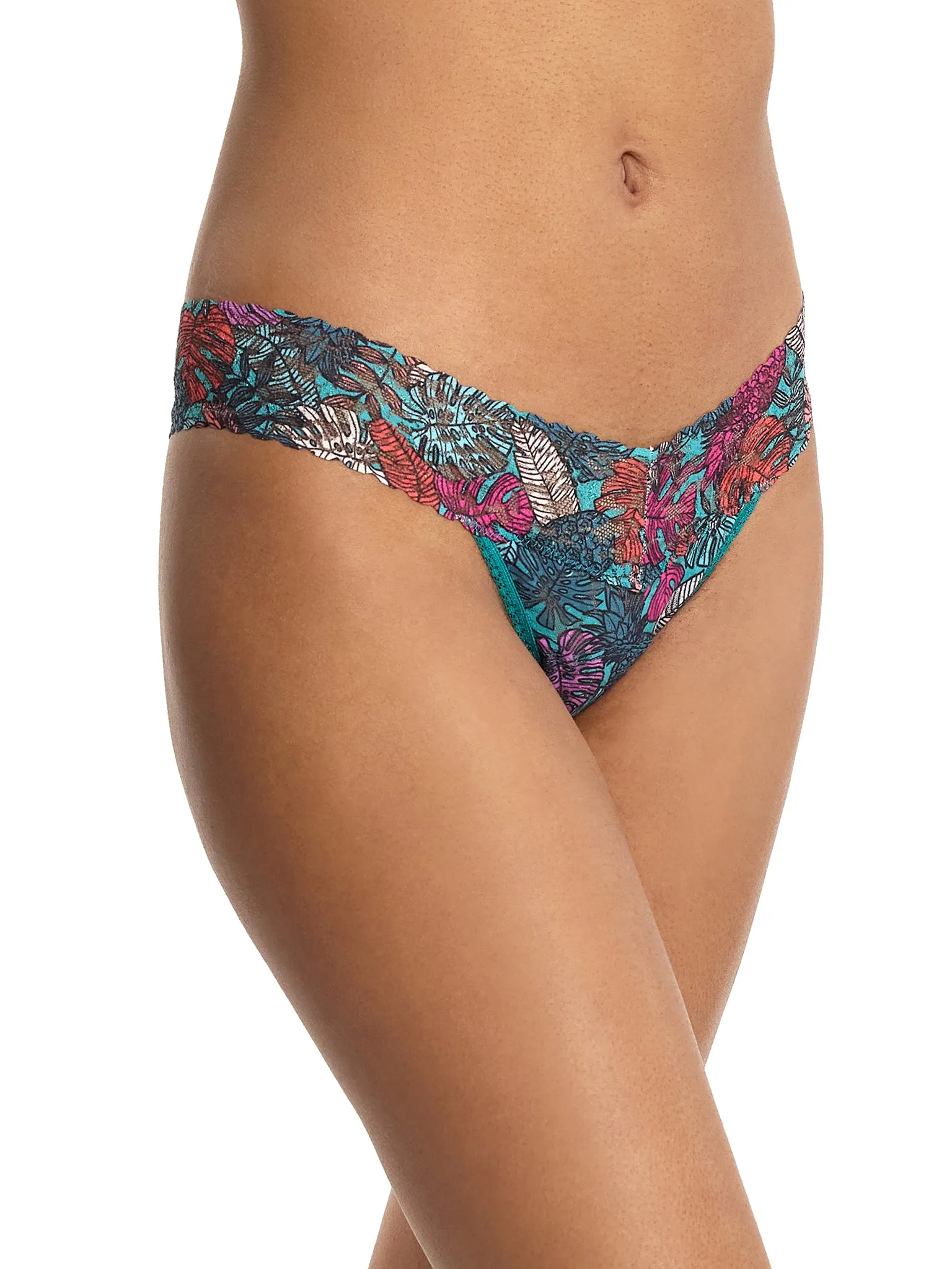 Signature Lace® Low Rise Printed Thong And Saxx Drop Temp Cooling Cotton Boxer Brief Fruity Palm - Aqua sold by Hanky Panky product image thumbnail 4