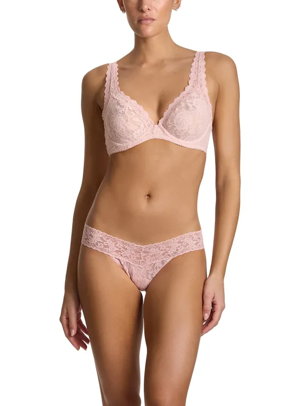 Signature Lace® Low Rise Thong Blushing Rose sold by Hanky Panky