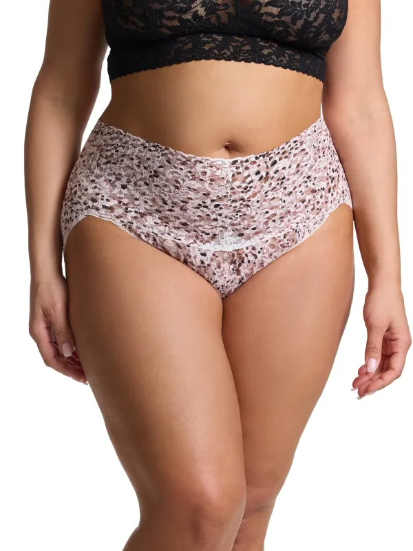 Plus Size Printed Retro Lace V-Kini Unconventional White sold by Hanky Panky