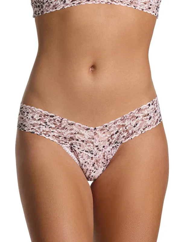 Printed Signature Lace® Low Rise Thong Unconventional White sold by Hanky Panky