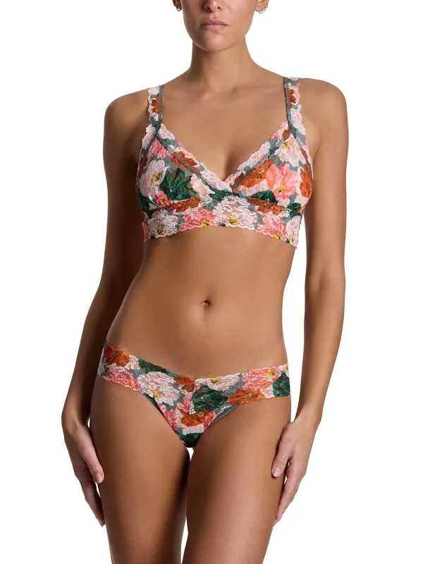 Printed Signature Lace® Low Rise Thong Paint Me Like sold by Hanky Panky