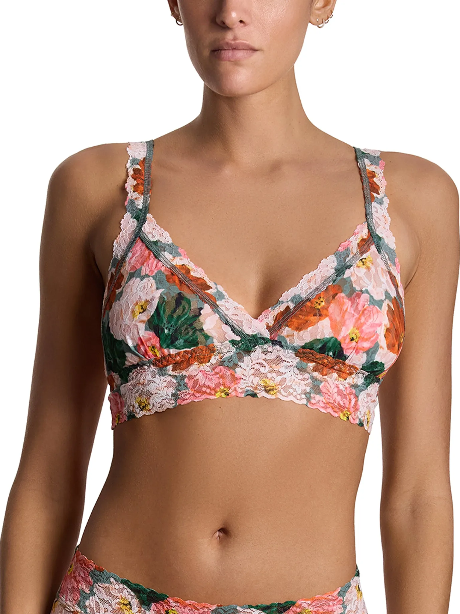 Printed Signature Lace® Crossover Bralette Paint Me Like sold by Hanky Panky product image thumbnail 3