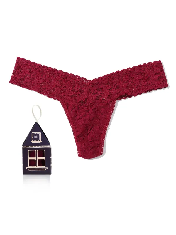 Signature Lace® Low Rise Gingerbread House Pack Dark Pomegranate Red sold by Hanky Panky