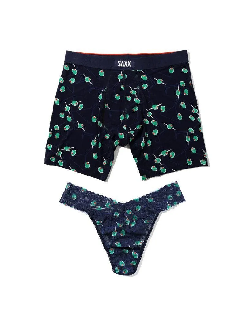 Signature Lace® Original Rise Thong and Saxx Super Soft Vibe Boxer Brief Olive You Sale sold by Hanky Panky product image thumbnail 4