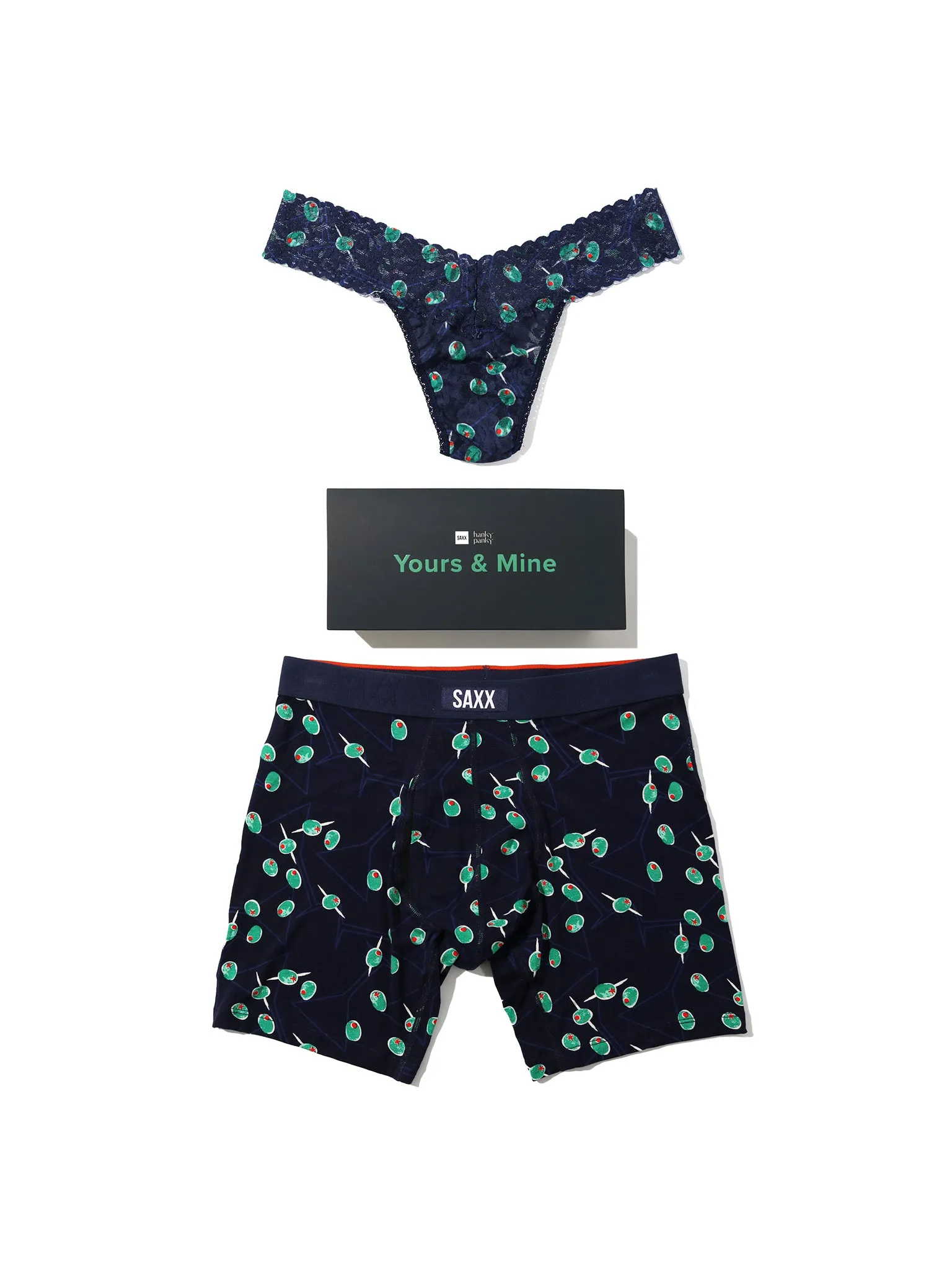 Signature Lace® Low Rise Thong And Saxx Super Soft Vibe Boxer Brief Olive You sold by Hanky Panky