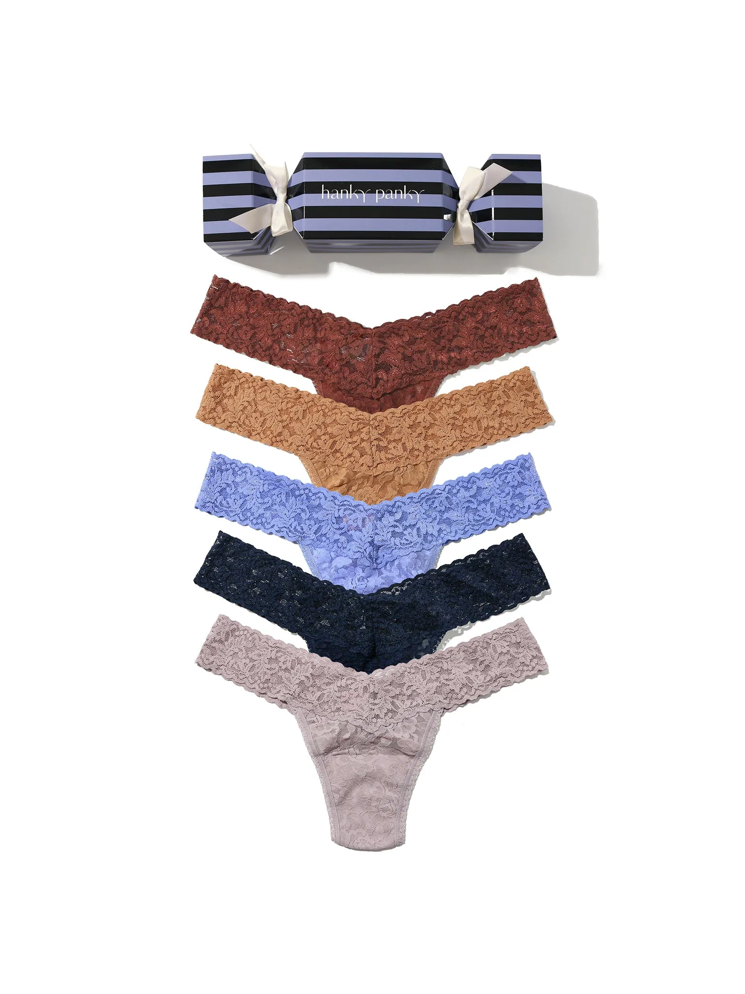 4911® Signature Lace® Low Rise Thong Holiday 5 Pack Cracker sold by Hanky Panky