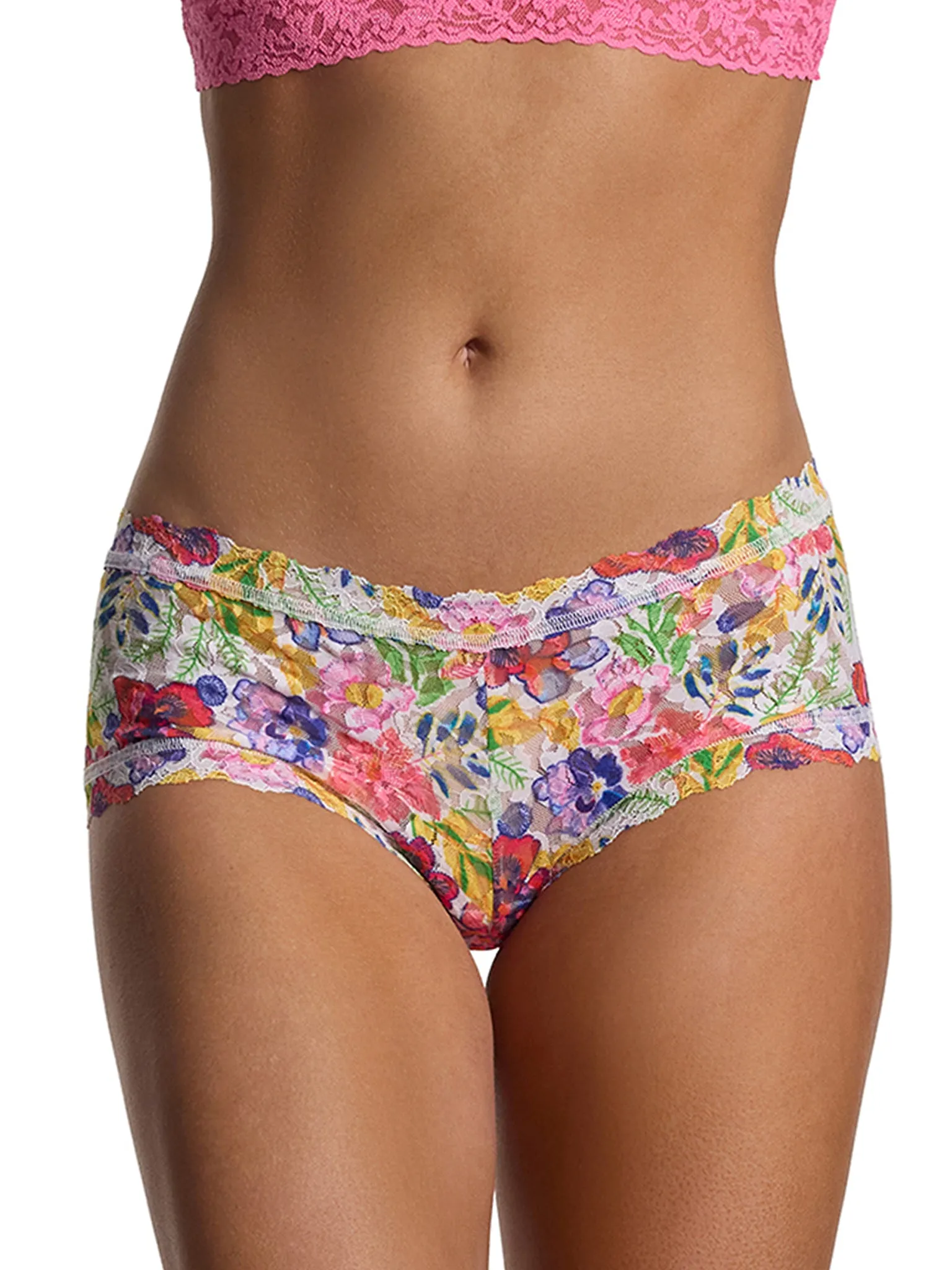 Printed Signature Lace® Boyshort Adorned Floral Print Sale sold by Hanky Panky