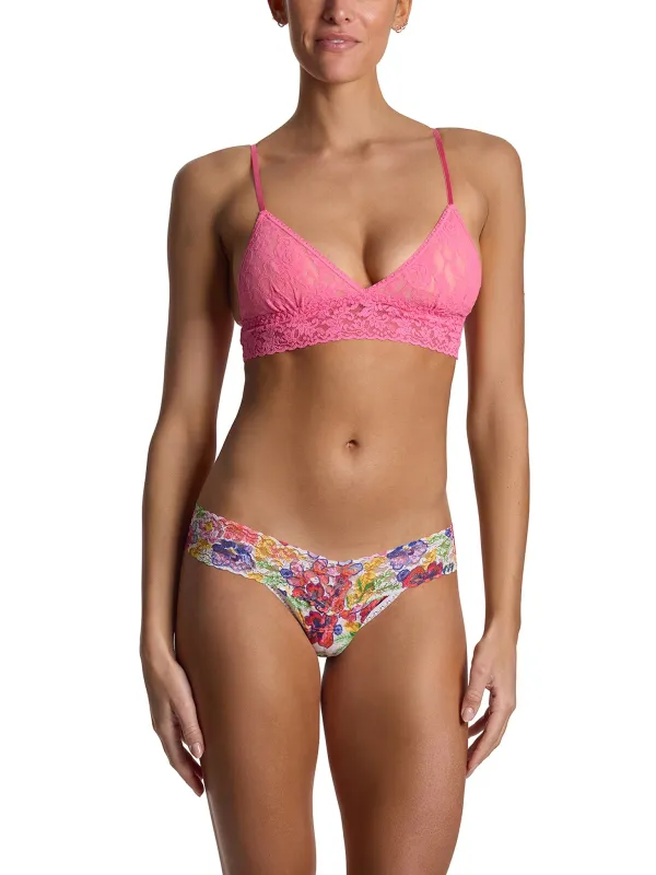 Printed Signature Lace® Low Rise Thong Adorned Floral Print sold by Hanky Panky
