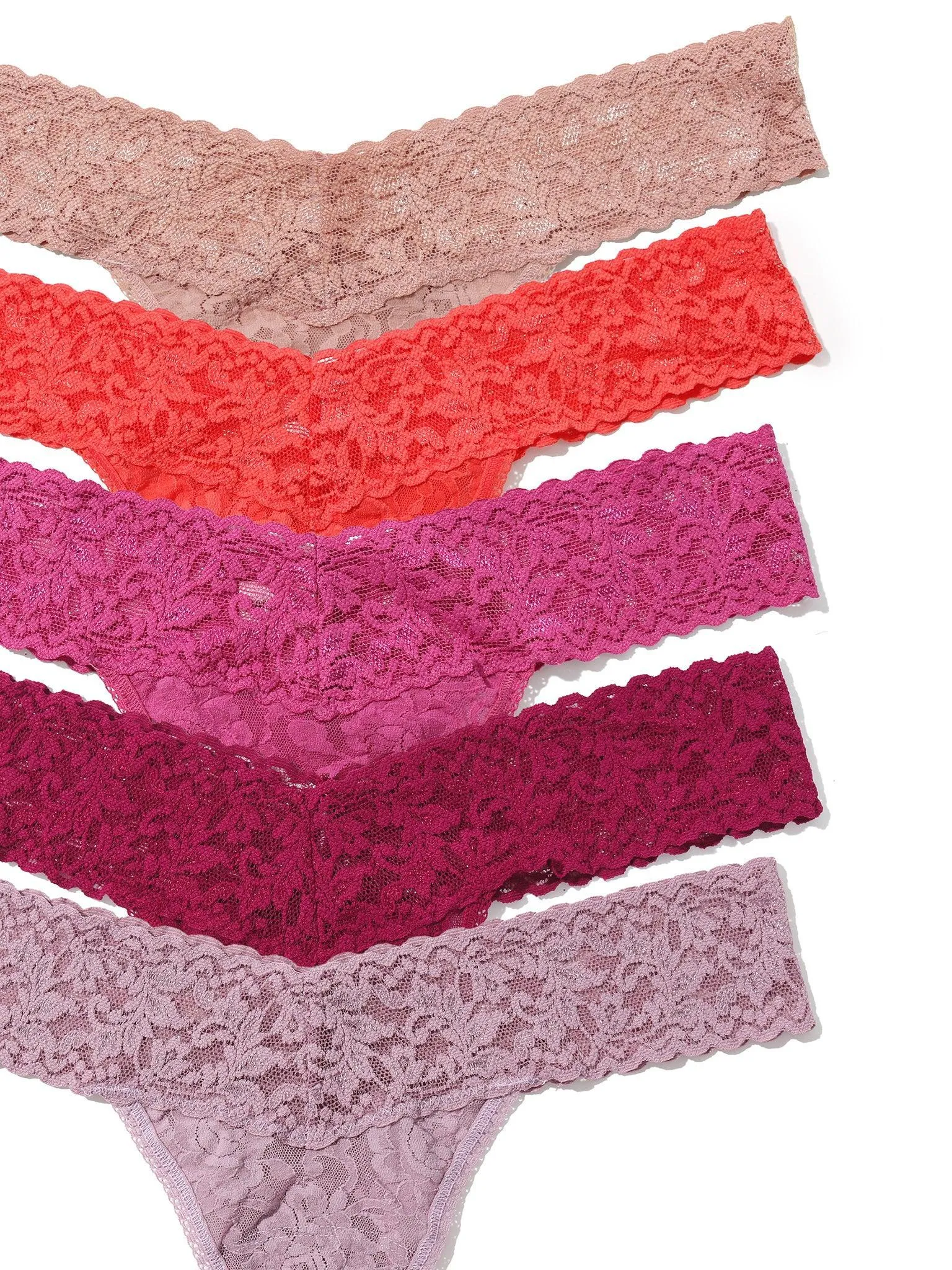 5 Pack Signature Lace® Low Rise Thongs In Printed Box Desert Rose Sale sold by Hanky Panky product image thumbnail 2