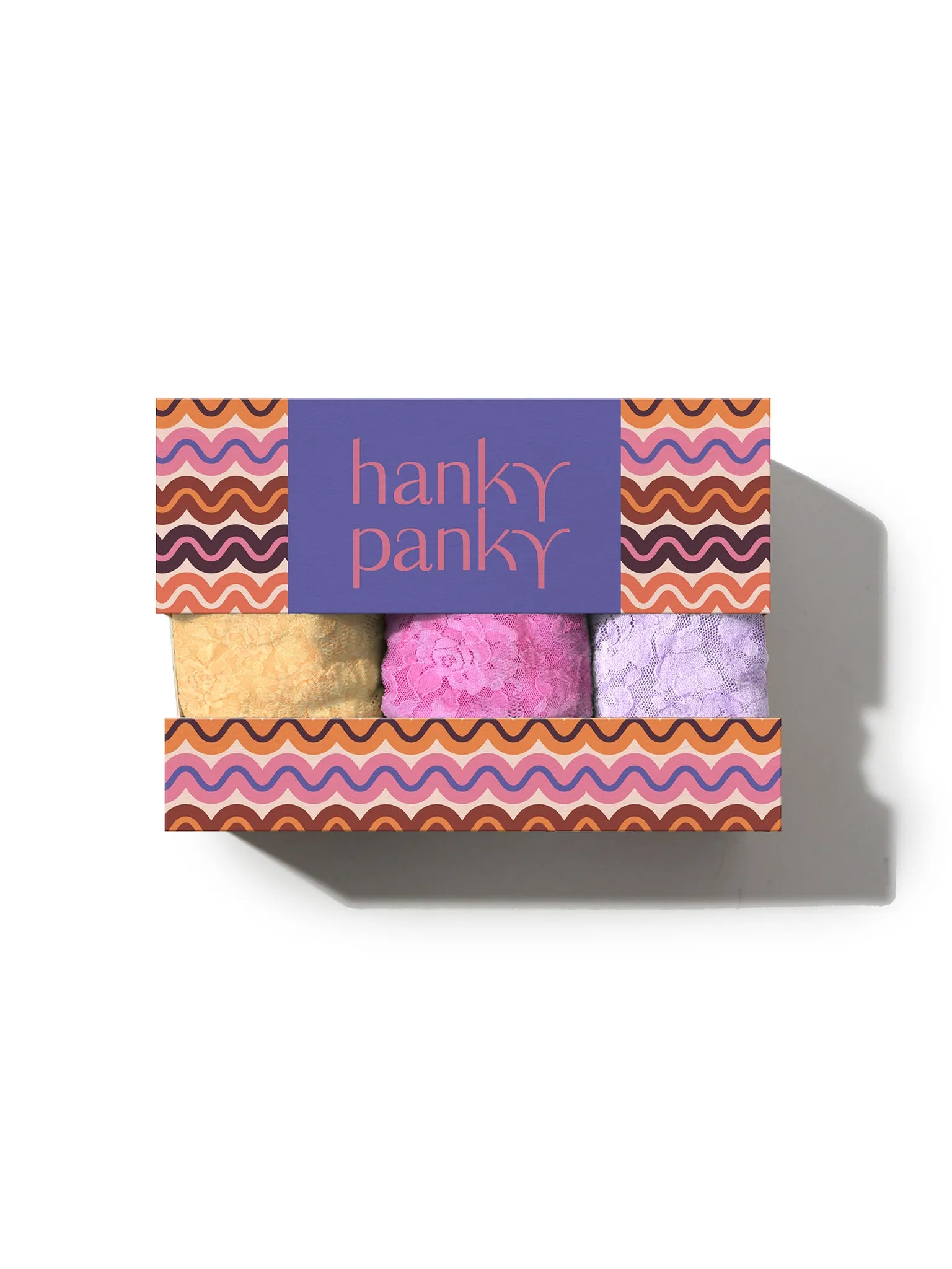 3 Pack 4911 Signature Lace® Low Rise Thongs In Printed Box Apricot Crush Orange sold by Hanky Panky product image thumbnail 3