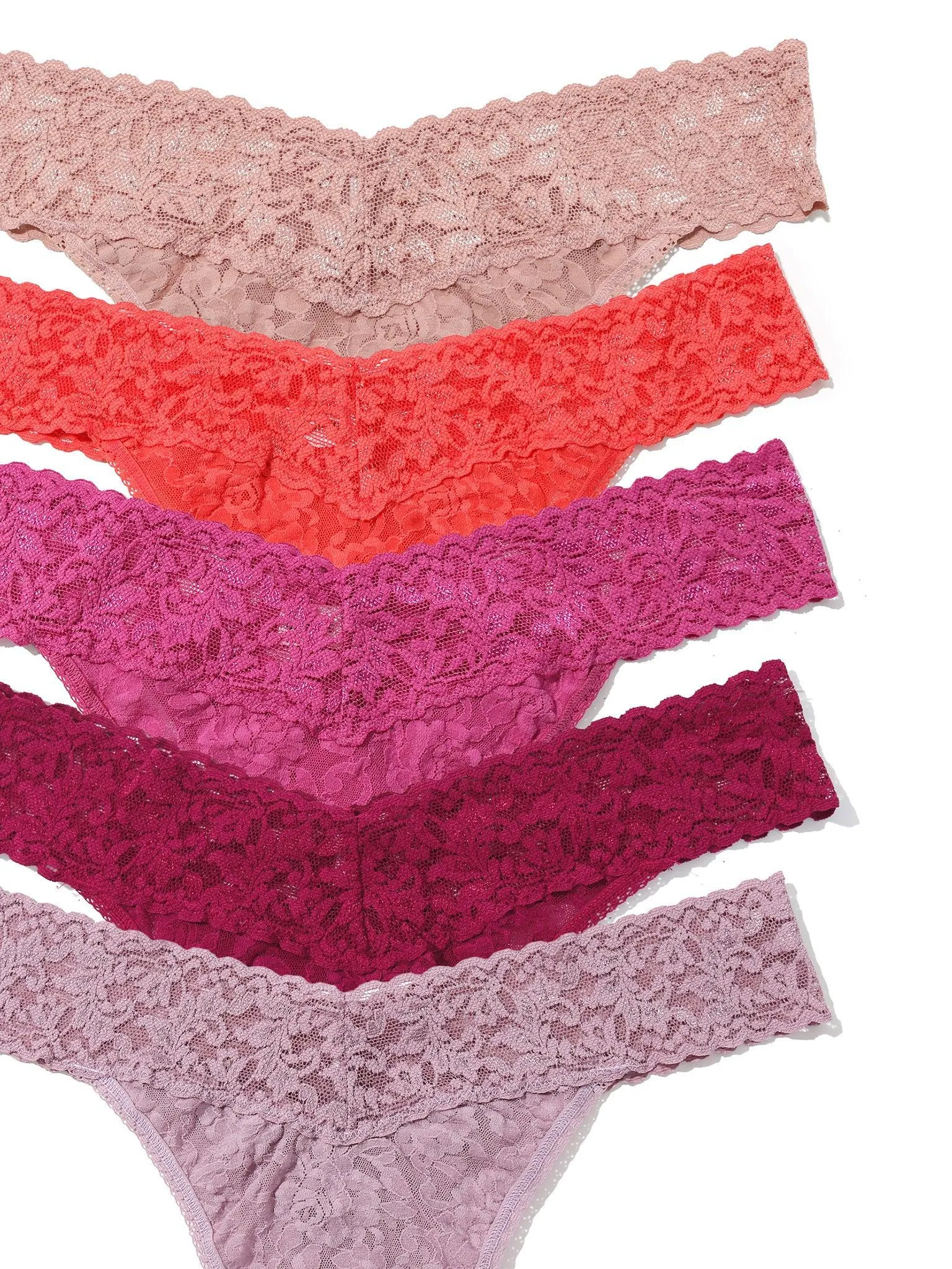 5 Pack Signature Lace® Original Rise Thongs In Wild Rose Printed Box Sale sold by Hanky Panky product image thumbnail 2