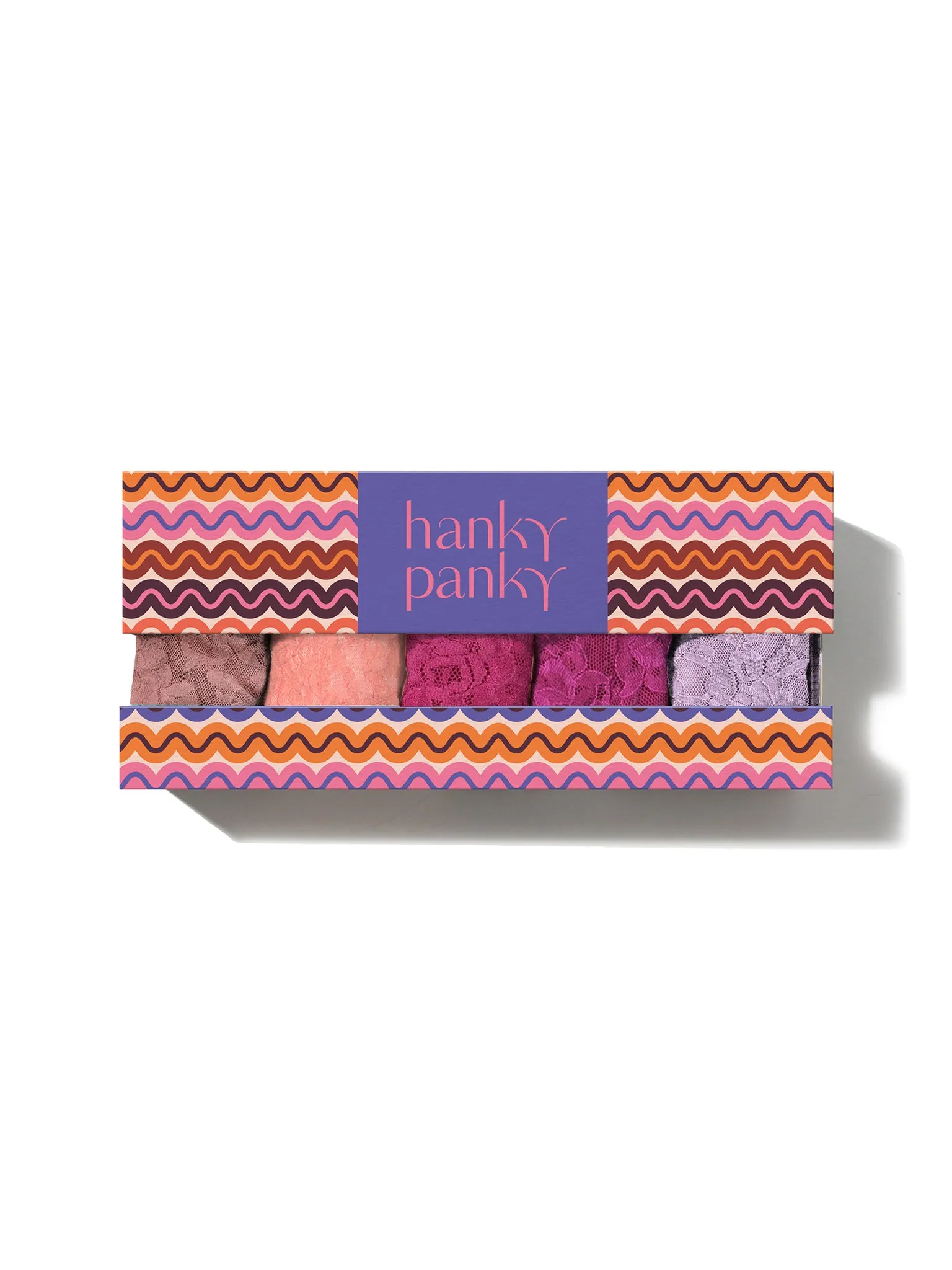 5 Pack Signature Lace® Original Rise Thongs In Wild Rose Printed Box Sale sold by Hanky Panky product image thumbnail 3